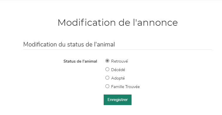 Modifier une annonce sur AnimalWeb