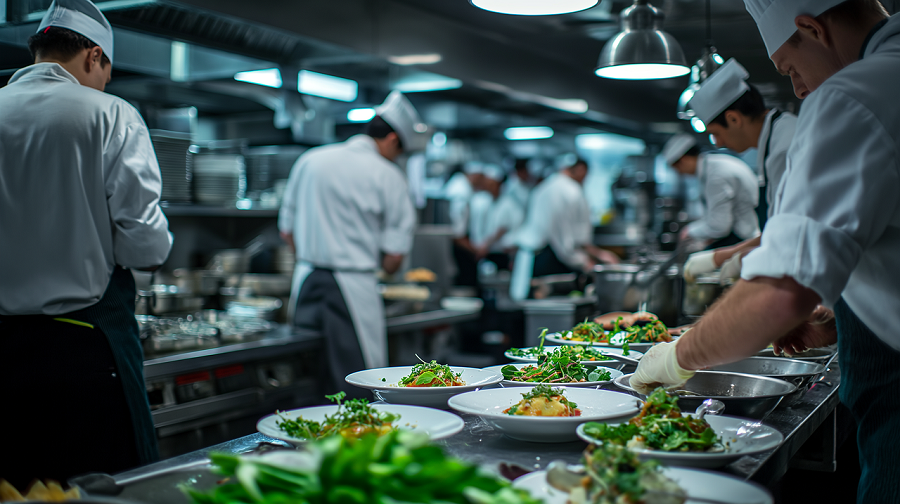 Cuisine d'un restaurant