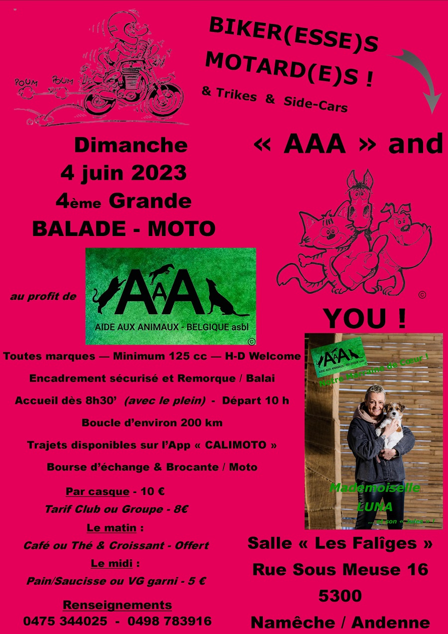 Ballade Moto de l'Association Aide Aux Animaux 04 juin 2023