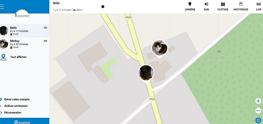 Carte de localisation de chat et de chien GPS Trackertractive