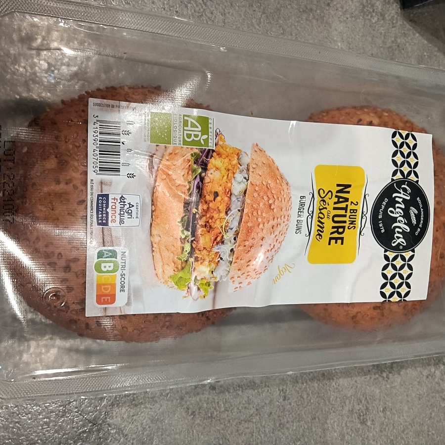 L'Angelus - Buns Bio pour Burgers - Nature Sésame - 2 x 75g