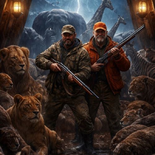 Illustration réaliste de l’arche de Noé transformée en espace clos, où