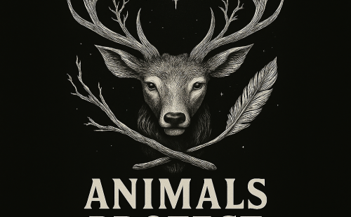 Logo d’Animals Protect représentant la tête d’un cerf avec de grandes Logo d’Animals Protect représentant la tête d’un cerf avec de grandes