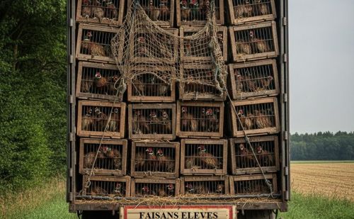 Des centaines de faisans en cage pour la chasse de loisir