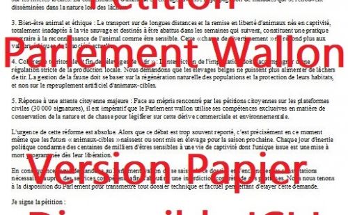 Pétition Parlement Wallon - Didier Wirickx